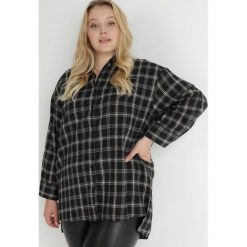 Czarna Koszula w Kratę Taelniffo. Czarne koszule Born2be, l, bez wzorów, biznesowe, bez kołnierzyka, plus size, bez ramiączek. W wyprzedaży za 74.99 zł.