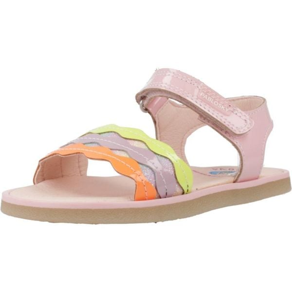 Sandały PABLOSKY 054179P Rose. Czerwone sandały Pablosky, bez wzorów, ze skóry, bez obcasa, bez zapięcia. Za 167.99 zł.
