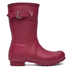 Kalosze Hunter. Czerwone kalosze Hunter, bez wzorów, bez zapięcia. Za 389.99 zł.