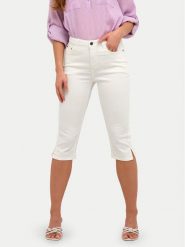 Kaffe Spodnie capri Zelina 10506525 Biały Slim Fit. Białe jeansy Kaffe, bez wzorów, z bawełny. Za 139.99 zł.