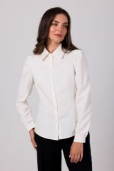 Stylowa Koszula z Zakładkami na Ramionach - Śmietankowa. Białe koszule MOE, l, bez wzorów, z materiału, eleganckie, bez kołnierzyka, bez ramiączek. Za 276.90 zł.