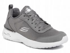BUTY damskie SKECHERS DYNAMIGHT 12947-GRY szare niskie lekkie sportowe 37,5. Szare buty treningowe Skechers, bez wzorów, z materiału, bez zapięcia, trekkingowe. Za 279.00 zł.