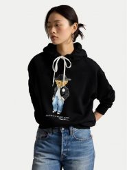 Polo Ralph Lauren Bluza 211B23862001 Czarny Relaxed Fit. Czarne bluzy Polo Ralph Lauren, m, bez wzorów, z bawełny, bez kaptura. Za 1,103.99 zł.