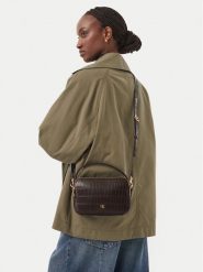 Calvin Klein Torebka Ck Croc Camera Bag LV04F3905G Brązowy ciemny. Brązowe torebki klasyczne Calvin Klein, bez wzorów, ze skóry, bez dodatków. Za 449.99 zł.