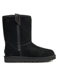 UGG Skórzane botki "Classic Short" w kolorze czarnym rozmiar: 39. Czarne botki UGG, bez wzorów, z wełny, bez obcasa, bez zapięcia. Za 457.95 zł.