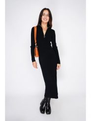 ASSUILI Kaszmirowa sukienka dzianinowa w kolorze czarnym rozmiar: 42. Czarne sukienki Assuili, bez wzorów, z dzianiny, klasyczne, bez kołnierzyka, bez ramiączek, maxi. Za 175.45 zł.