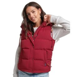 Damska kurtka bez rękawów z kapturem Superdry Everest. Czerwone kurtki Superdry, s, bez wzorów, z nylonu, z kapturem. Za 520.10 zł.