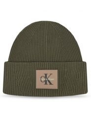 Calvin Klein Czapka Monologo LV04D8096G Khaki. Brązowe czapki zimowe Calvin Klein, bez wzorów, z wiskozy. Za 169.99 zł.