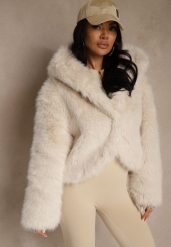 Beżowa Kurtka Futro z Nieodpinanym Kapturem Zetera. Brązowe kurtki Renee, l, bez wzorów, z futra, klasyczne. Za 259.99 zł.