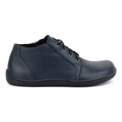 Olivier Buty damskie skórzane Barefoot lekko ocieplone za kostkę z zamkiem 787 granatowe niebieskie. Niebieskie botki bez wzorów, ze skóry, za kostkę, bez obcasa, na płaskiej podeszwie, bez zapięcia. Za 499.18 zł.