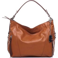 Skórzana torebka w kolorze jasnobrązowym - 32 x 25 x 12 cm. Torebki klasyczne Mia Tomazzi, Anna Morellini & Co. W wyprzedaży za 300.95 zł.