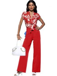 Heine Spodnie w kolorze czerwonym rozmiar: 48. Czerwone spodnie materiałowe Heine, bez wzorów, z materiału, z podwyższonym stanem. Za 82.99 zł.