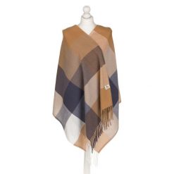 Dwustronny szalik damski Peterson PTN SP100 khaki. Brązowe szaliki i kominy Peterson, bez wzorów. Za 42.99 zł.