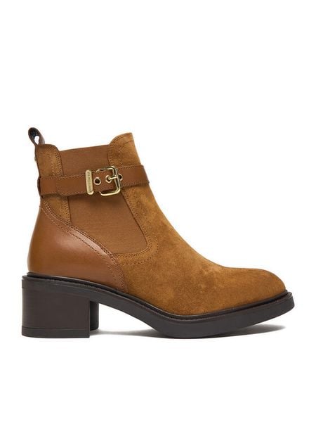 U.S. Polo Assn. Botki CEO-KATERI001W/ELE1 Brązowy. Brązowe botki U.S. Polo Assn., bez wzorów, ze skóry, bez obcasa, na słupku, bez zapięcia. Za 429.99 zł.