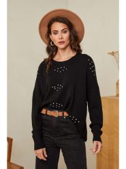 Soft Cashmere Sweter w kolorze czarnym rozmiar: 38/40. Czarne swetry Soft Cashmere, bez wzorów, klasyczne, bez ramiączek. Za 105.88 zł.