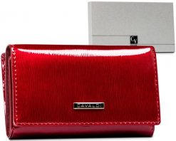Portfel lakierowany Cavaldi H29-1-SH9 czerwony. Czerwone portfele 4U Cavaldi, bez wzorów, z lakierowanej skóry. Za 75.99 zł.