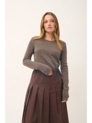 Just Cashmere Kaszmirowy sweter "Joyce" w kolorze szarobrązowym rozmiar: M. Brązowe swetry Just Cashmere, m, bez wzorów, z kaszmiru, bez ramiączek. Za 588.81 zł.