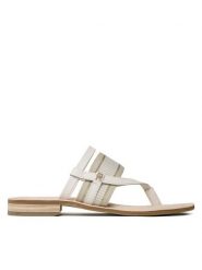 Tommy Hilfiger Japonki Th Webbing Mule Sandal FW0FW07275 Biały. Białe japonki Tommy Hilfiger, bez wzorów, ze skóry. Za 299.99 zł.
