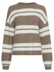 MOSS COPENHAGEN Sweter w kolorze biało-beżowym rozmiar: L/XL. Brązowe swetry Moss Copenhagen, l, bez wzorów, bez ramiączek. Za 198.10 zł.