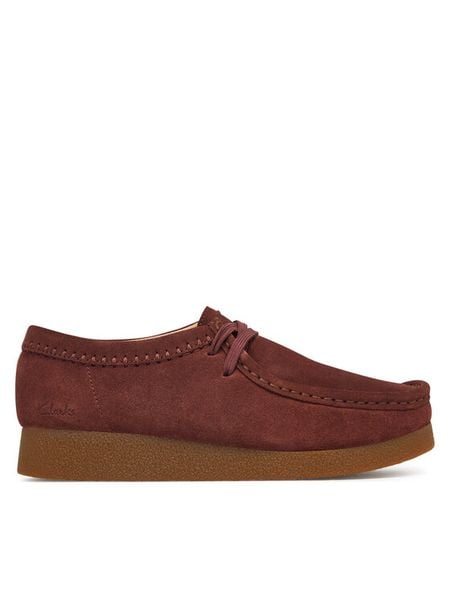 Clarks Półbuty WallabeeEVOSh 26329301 Bordowy. Czerwone półbuty wsuwane Clarks, bez wzorów, ze skóry, bez obcasa, na płaskiej podeszwie. Za 350.99 zł.