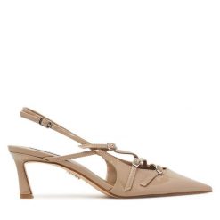 Czółenka Steve Madden. Brązowe czółenka Steve Madden, bez wzorów, bez obcasa, bez zapięcia. Za 359.99 zł.