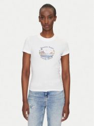 Tommy Jeans T-Shirt Romance DW0DW21342 Écru Slim Fit. T-shirty Tommy Jeans, xs, bez wzorów, z bawełny, bez kołnierzyka, bez ramiączek. Za 119.99 zł.