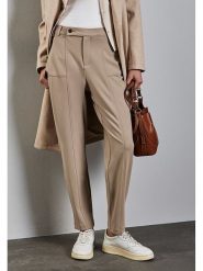 Street One Spodnie dresowe - Tapered fit - w kolorze beżowym rozmiar: 42/L28. Brązowe spodnie dresowe Street One, bez wzorów, z dresówki. Za 145.60 zł.