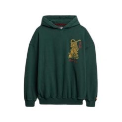 Damska bluza oversize z kapturem Superdry Tokyo Narrative. Zielone bluzy Superdry, bez wzorów, bez ramiączek, z kapturem. Za 349.55 zł.