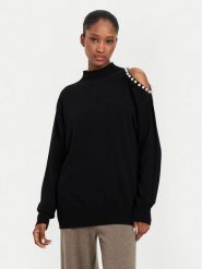 Kontatto Sweter 3M0179 Czarny Regular Fit. Czarne swetry Kontatto, m, bez wzorów, z syntetyku, bez ramiączek. Za 269.99 zł.