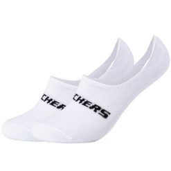 Skarpetki sportowe dla dorosłych 2PPK Mesh Ventilation Footies Socks. Białe skarpetki Skechers, bez wzorów, z bawełny. Za 29.99 zł.