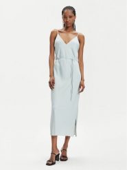 Calvin Klein Sukienka letnia K20K206776 Zielony Regular Fit. Zielone sukienki Calvin Klein, bez wzorów, z syntetyku, bez kołnierzyka, bez ramiączek. Za 489.99 zł.