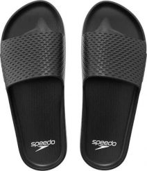 Klapki basenowe antypoślizgowe damskie Speedo Slide Entry. Czarne klapki Speedo, bez wzorów, z materiału, bez obcasa, bez zapięcia. Za 63.99 zł.