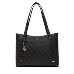 Torebka Guess. Czarne shopper bag Guess, z aplikacjami, bez dodatków. Za 539.99 zł.
