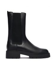 Calvin Klein Sztyblety Chunky High Chelsea YW0YW01909 Czarny. Czarne botki Calvin Klein, bez wzorów, ze skóry, bez obcasa, na płaskiej podeszwie, bez zapięcia. Za 639.99 zł.