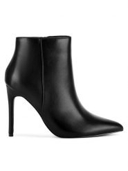 DeeZee Botki WYL3588-10 Czarny. Czarne botki DeeZee, bez wzorów, z materiału, bez obcasa, na szpilce, bez zapięcia. Za 125.99 zł.