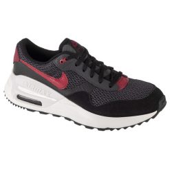 Buty sportowe Sneakersy unisex, Nike Air Max System GS. Czarne buty sportowe lifestyle Nike, bez wzorów, bez zapięcia, trekkingowe, nike air max. Za 339.99 zł.