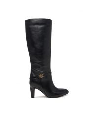 Guess Kozaki FLFOAT LEA11 Czarny. Czarne kozaki Guess, z aplikacjami, bez obcasa, na słupku, bez zapięcia. Za 1,059.00 zł.
