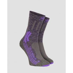 Skarpety trekkingowe damskie X-Socks Trek X Merino. Fioletowe skarpetki X-Socks, bez wzorów, z wełny. W wyprzedaży za 144.00 zł.