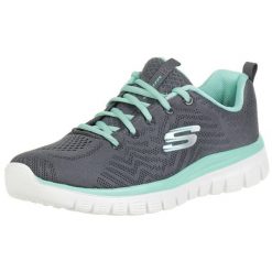 Buty treningowe damskie Skechers Bobssquad Breeze Way. Szare buty treningowe Skechers, bez wzorów, z materiału, bez zapięcia, trekkingowe, skechers sport. Za 259.00 zł.