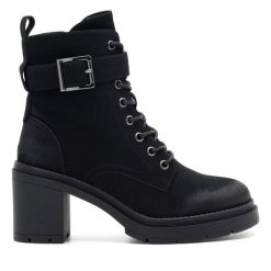 Trzewiki Jenny Fairy. Czarne botki Jenny Fairy, bez wzorów, bez obcasa, na słupku, bez zapięcia. Za 119.99 zł.