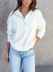 Milan Kiss Bluza w kolorze kremowym rozmiar: XL. Brązowe bluzy Milan Kiss, xl, bez wzorów, bez ramiączek, bez kaptura. Za 152.99 zł.