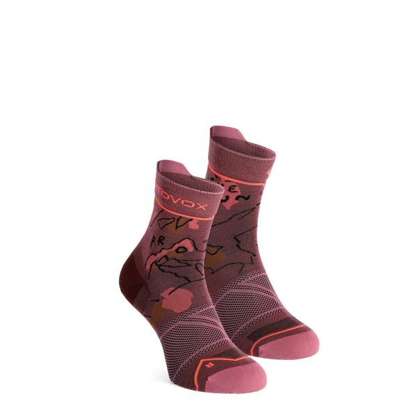 Skarpety merino damskie Ortovox Alpine Light Quarter Socks. Czerwone skarpetki ORTOVOX, bez wzorów. Za 98.99 zł.