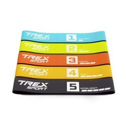 Tkaninowe taśmy oporowe 5 szt. Trex Sport Miniband 2,5–25 kg z torbą. Torby sportowe TREX SPORT, bez wzorów, ze skóry. Za 45.00 zł.