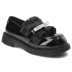 Czarne Półbuty Tuffoni Eleganckie Buty Damskie Premium. Czarne półbuty wsuwane Tuffoni, bez wzorów, ze skóry, eleganckie, bez obcasa. Za 764.99 zł.