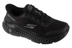 Buty sportowe Sneakersy damskie, Slip-ins: Max Cushioning Hyper Craze 2.0. Czarne buty treningowe Skechers, bez wzorów, z materiału, przed kostkę, bez zapięcia, trekkingowe. Za 549.99 zł.