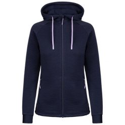 Dlx Lynsky - damska bluza z kapturem, granatowy melanż. Niebieskie bluzy DLX, s, bez wzorów, z materiału, z kapturem, trekkingowe. Za 317.99 zł.