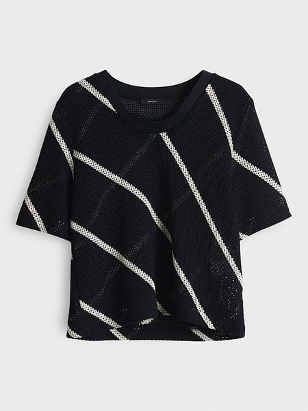OPUS Sweter "Gemukki" w kolorze czarno-białym rozmiar: 40. Czarne swetry Opus, bez wzorów, bez ramiączek. Za 214.95 zł.