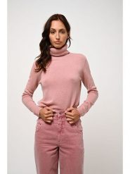AUTHENTIC CASHMERE Kaszmirowy golf "Bise" w kolorze jasnoróżowym rozmiar: M. Różowe swetry AUTHENTIC CASHMERE, m, bez wzorów, z kaszmiru, bez ramiączek. Za 237.73 zł.
