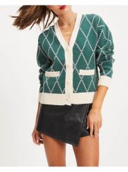 Milan Kiss Kardigan w kolorze zielonym rozmiar: S. Zielone swetry Milan Kiss, s, bez wzorów, bez ramiączek. Za 152.99 zł.
