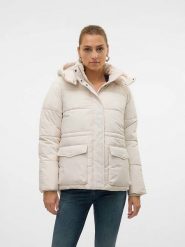 Vero Moda Kurtka zimowa w kolorze kremowym rozmiar: S. Brązowe kurtki Vero Moda, na zimę, s, bez wzorów, z puchu, bez kaptura. Za 151.90 zł.